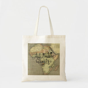 Adventure Awaits Old World Map Tote Bag