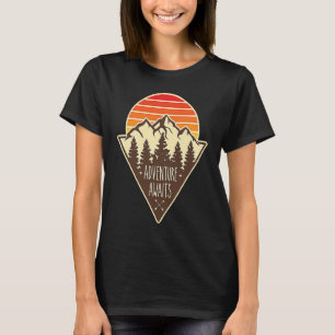 Adventure Awaits, Outdoors Nature Hiking Graphic T-Shirt