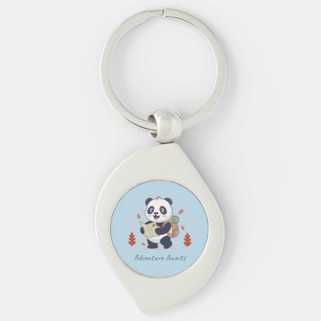 Adventure Awaits Panda Key Ring (Front)