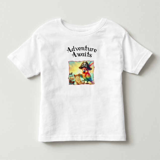 Adventure Awaits Pirate Parrot T-Shirt (Front)