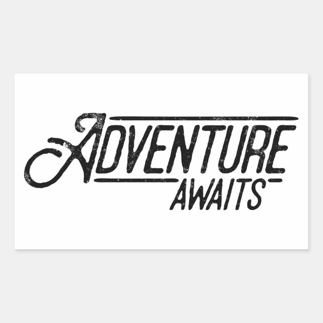 Adventure Awaits Rectangular Sticker (Front)