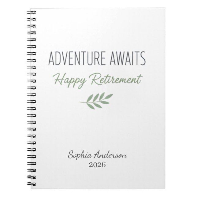 Adventure Awaits Retirement Personalized Notebook (Front)