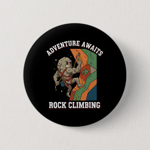 Adventure Awaits Rock Climbing Fun Art  6 Cm Round Badge
