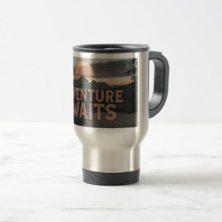 Adventure Awaits – Rugged Mountain Yeti  Tumbler Travel Mug