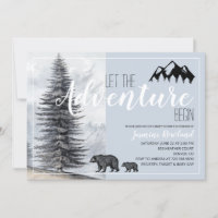 Adventure Awaits Rustic Woodland Bears Baby Shower