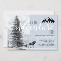 Adventure Awaits Rustic Woodland Moose Baby Shower