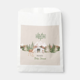 Adventure Awaits Sage Green Mountain Baby Shower Favour Bags