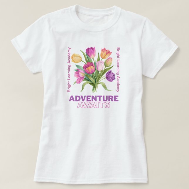 Adventure Awaits School Spirit Teacher T-Shirt (Design Front)