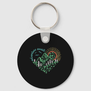 Adventure Awaits Shirt Explore More Nature Hiking Key Ring