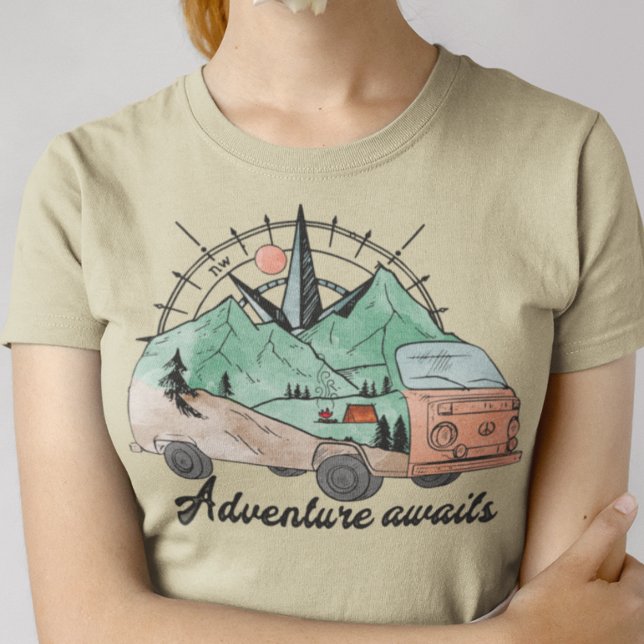 Adventure Awaits Shirt, Van Life Travel T-Shirt (Creator Uploaded)