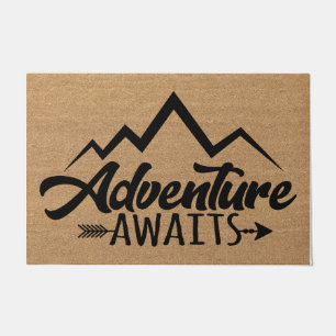 Adventure Awaits Simple Doormat, Holiday Doormat