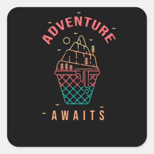 Adventure Awaits Square Sticker