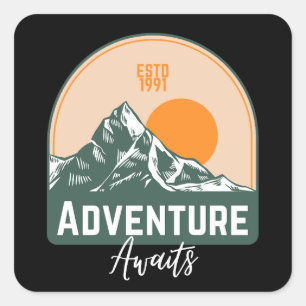 Adventure Awaits Square Sticker