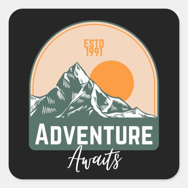 Adventure Awaits  Square Sticker (Front)