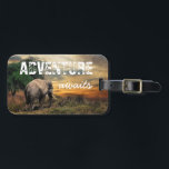 "Adventure Awaits" Thailand Elephant Luggage Tag<br><div class="desc">A dramatic photo of an elephant in the Himalayan foothills of Thailand provides the background for the message "Adventure Awaits" in white distressed and handwriting fonts. An inspiration for travelers and seekers.</div>