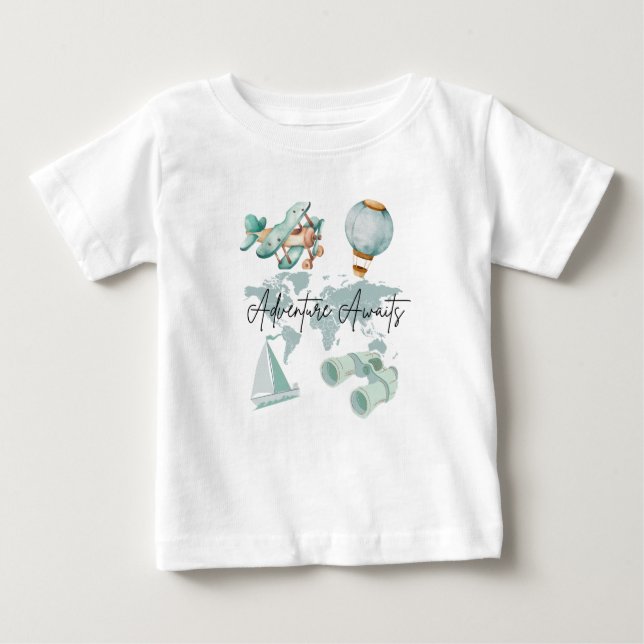Adventure Awaits! This charming toddler tee  (Front)