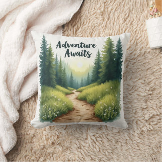Adventure Awaits Throw Pillow