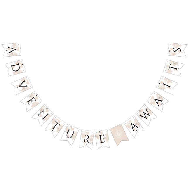 Adventure Awaits TRAVEL world map graduation Bunting (All)