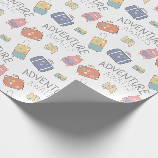 Adventure Awaits Travel Wrapping Paper  (Corner)