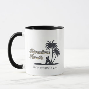 Adventure Awaits Tropical Beach Happy Retirement Mug