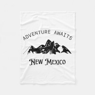 Adventure Awaits Vacation Travel New Mexico Fleece Blanket