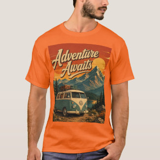 Adventure Awaits Vintage Camper T-Shirt
