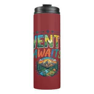 Adventure Awaits Vintage Mountain T-Shirt Thermal Tumbler