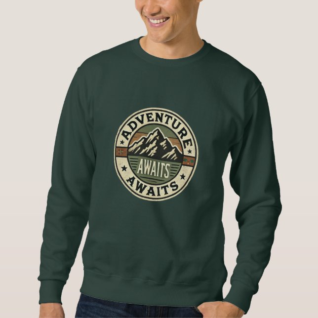 Adventure Awaits - Vintage Outdoors Sweatshirt (Front)