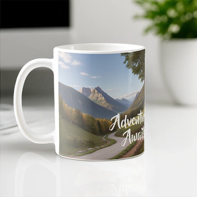 Adventure Awaits Wanderlust Travel Mountain Custom Coffee Mug (Creator Uploaded)