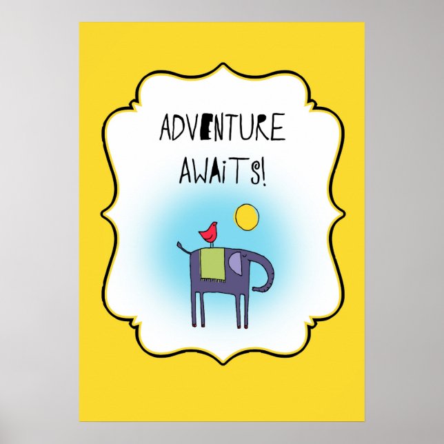 Adventure Awaits Whimsical Poster (Front)