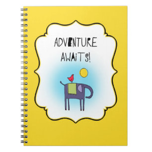 Adventure Awaits Whimsical Spiral Notebook