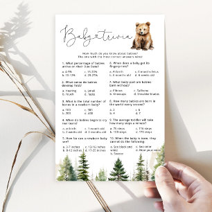 Adventure awaits wild bear baby trivia game