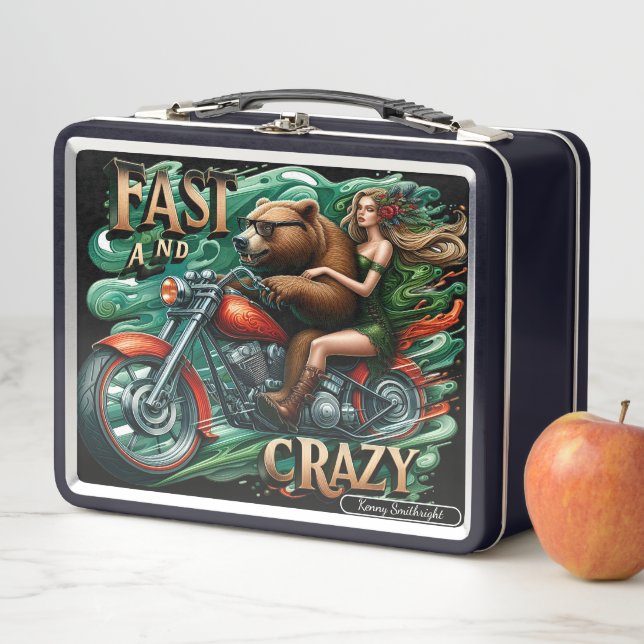 Adventure Awaits With Bear and Rider Metal Lunch Box (In Situ)
