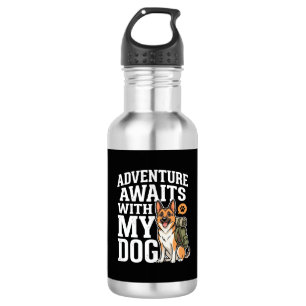 Adventure Awaits With My Dog Hiking 532 Ml Water Bottle