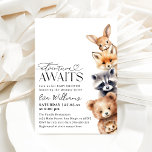 Adventure Awaits Woodland Animals Baby Shower Invitation<br><div class="desc">Introducing our enchanting Woodland Baby Shower Invitation – the perfect blend of adorable baby animals, modern design, and heartfelt typography, all wrapped up in a minimalist yet trendy package. Designed for those who appreciate the beauty of simplicity and the charm of woodland creatures, this invitation promises to set the tone...</div>