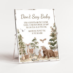 Adventure Awaits Woodland Animals Don't Say Baby Poster