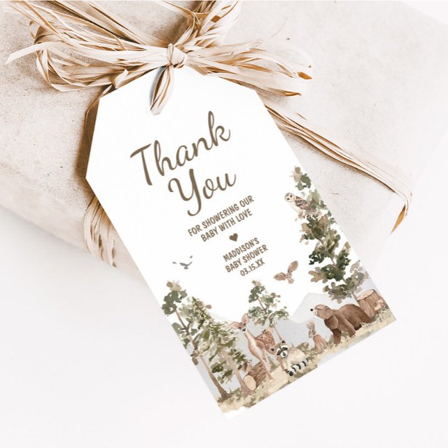 Adventure Awaits Woodland Animals Favour Tags (Woodland Animals Adventure Awaits Baby Shower Favor Tags
)