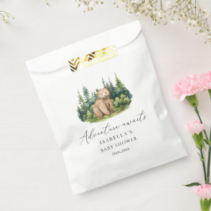 Adventure Awaits Woodland Bear Baby Shower Favour Bags
