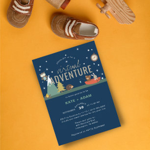 Adventure Awaits Woodland Boy Virtual Baby Shower Invitation