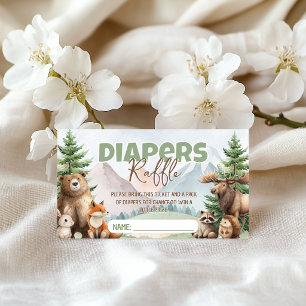 Adventure Awaits Woodland Diaper Raffle Enclosure Card