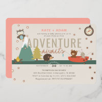 Adventure Awaits Woodland Girl Pink Baby Shower