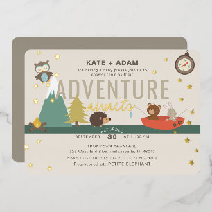 Adventure Awaits Woodland Neutral Taup Baby Shower