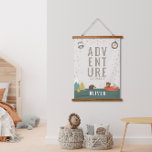 Adventure Awaits Woodland Neutral Wall Decor Hanging Tapestry<br><div class="desc">A personalised gift for kids. featuring an adventure woodland theme,  with stars compass and cute animals.</div>