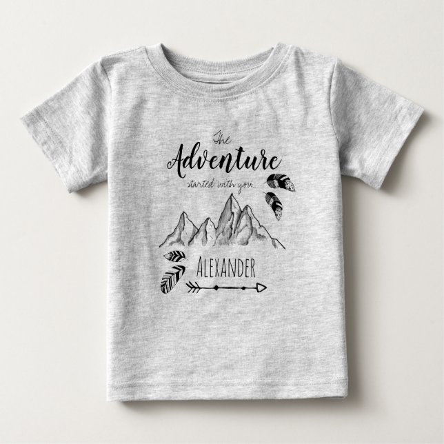 Adventure awaits you customizable name baby T-Shirt (Front)