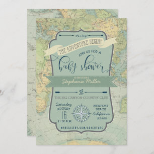 Adventure Baby Boy Shower Invitations
