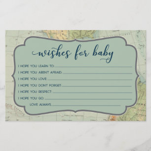 Adventure Baby Shower Game Wishes for Baby