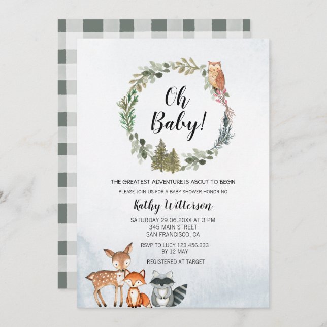 Adventure Baby shower invitation (Front/Back)