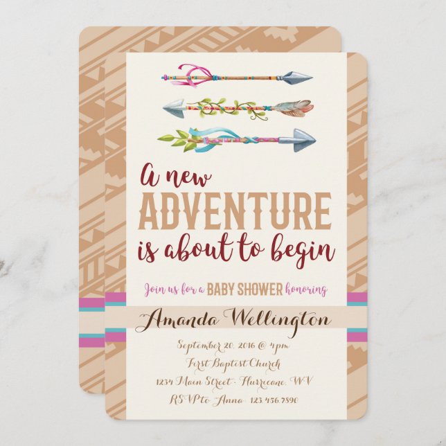 Adventure Baby Shower Invitation (Front/Back)