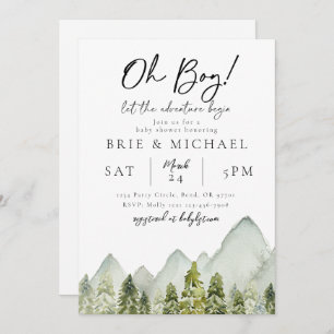 Adventure Baby Shower Invitation Forest