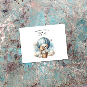 Adventure Baby Shower Puppy Hot Air Balloon RSVP Card